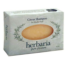 Herbaria Citrus Shampoo Bar for Thicker Hair handcrafted all-natural soap with essential oils. Enjoy our other skin-friendly products.