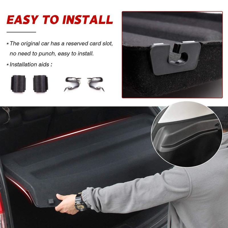 Powerty Cargo Cover for 2015-2019 2020 Honda Fit Accessories Trunk