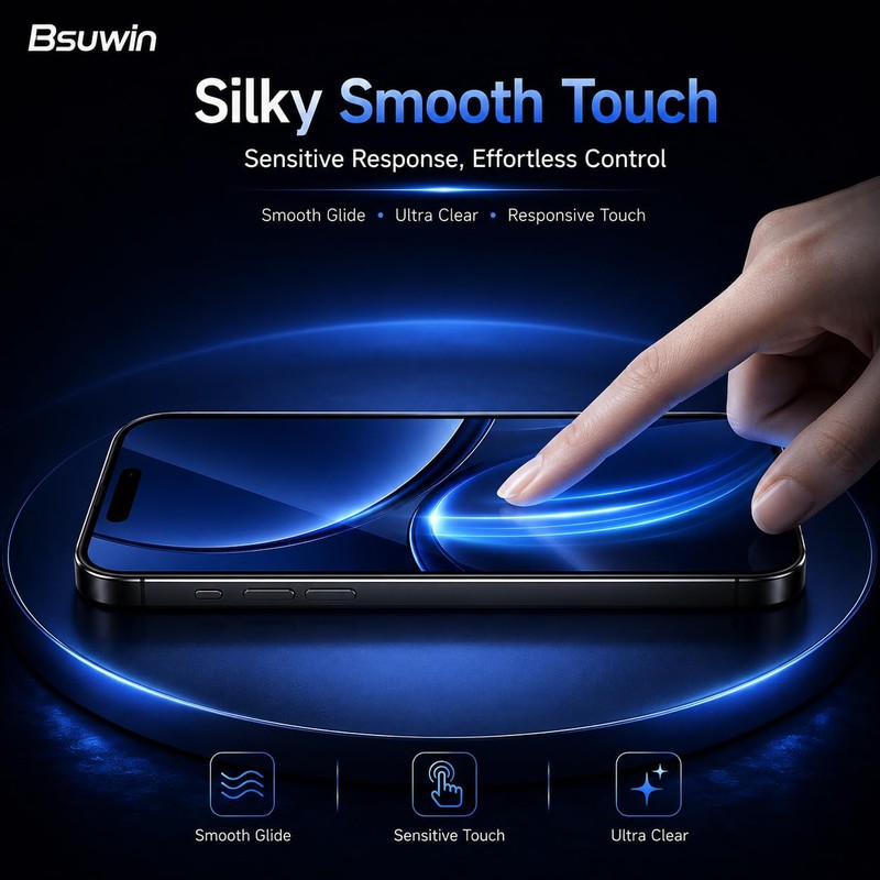 BSUWIN 2 Pack Privacy Screen Protector for T-mobile Revvl 8