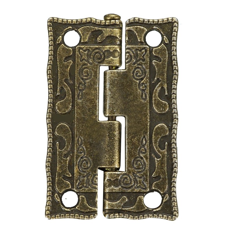 sourcing map 1.4" Antique Bronze Hinges Retro Carved Hinge Replacement