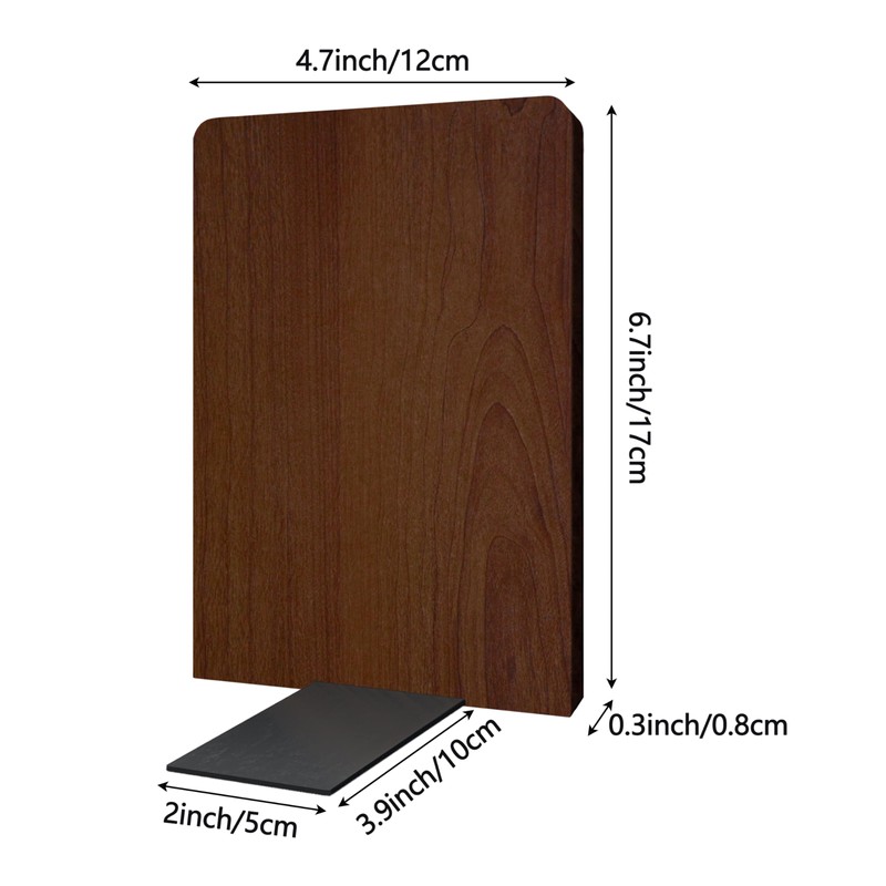 Brosisincorp Walnut Wood Book Ends for Shelves - Hand Polished