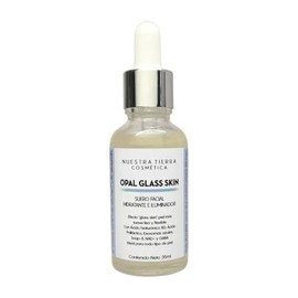 Nuestra Tierra Cosmética Opal Glass Skin Suero Facial Hidratante e Iluminador, Ácido Hialurónico 8D, Ácido Poliláctico, Exosomas Azules, Snap-8, NAD+ y GABA, 35ml
