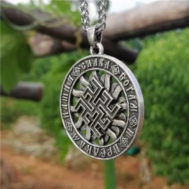Fashion Jewelry VIKING CELTIC SUN GOD SYMBOL SLAVIC Pendant 20" 925 Plated Silver Necklace Men