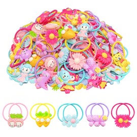 50 PCS Hair Ties for Girls, Elastic Rubber Bands Colorful Hair Accessories Ponytail Holders for Toddler Girls
