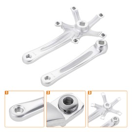 Bicycle Crank Arm Set BCD130mm Crank Single 170mm Crankset Bicycle Crankarm Black Crankset Aluminum Crank Single Speed Road Bike Mountain Bike Silver