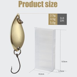 SIXHAOBU 10 Piece Spoon Trout Bait Set, Spoons Trout in 3 Weights (2.5g/3.5g/5.5g), Trout Bait, Fishing Spoon, Bait with Tackle Box, Single Hook for Trout Bass Fishing, Fishing Trips