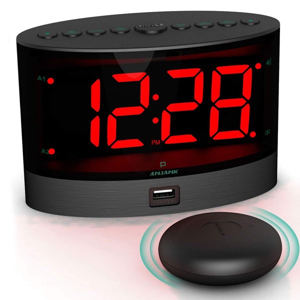 ANJANK ANJANK Extra Loud Alarm Clock for Heavy Sleepers, Wireless