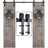 SMARTSTANDARD 6.6 FT Double Barn Door Hardware Kit, Sliding Door