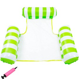 TooToo Water Hammock Lounger, Inflatable Pool Floating Bed Rafts, Swimming Chair Toys (Green)