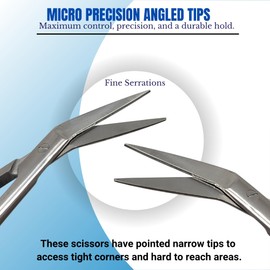 Kelly Gum Scissors Angled Sharp/Sharp Blades 6" Stainless Steel Dissecting Shears with Red Finger Rings for Easy Identification Suitable for Dental Surgical Medical Laboratory ENT Tasks