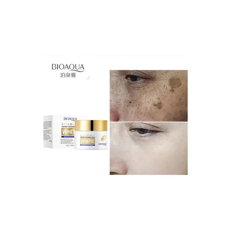 Crema Vitamina C Bioaqua Aclara Elimina Manchas Paño Momento de