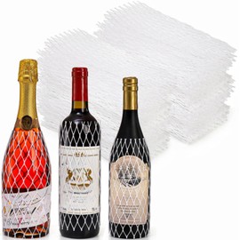 Tlence 150 Pieces Wine Mesh Protective Sleeves, 8 Inch Long Mesh Liquor Bottle Protector, PE Net Mesh Sleeves for Wine Glass Bottle, Keep Bottles Safe While Traveling or in Transportation, White