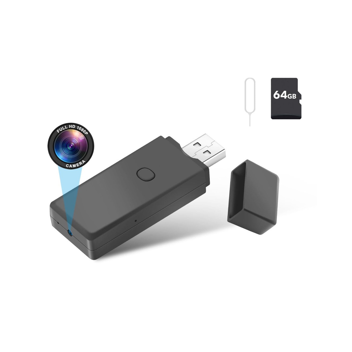 64GB USB Flash Drive Camera,1080P Video Resolution Security ...