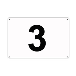 XILIWU Parking Lot Number Plate (Single Item) 9.8 x 6.5 inches (250 x 165 mm), 0.06 inch (1.5 mm) PVC with Holes, Rounded Corners (3)