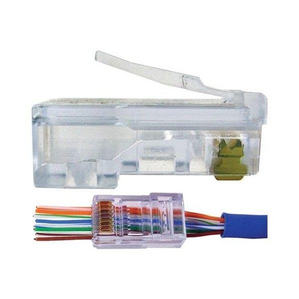 UbiGear 100 Pcs CAT5e RJ45 Pass-Through Network Cable Modular Plug