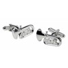 Tuba silver-plated torpedo cufflinks in padded gift box