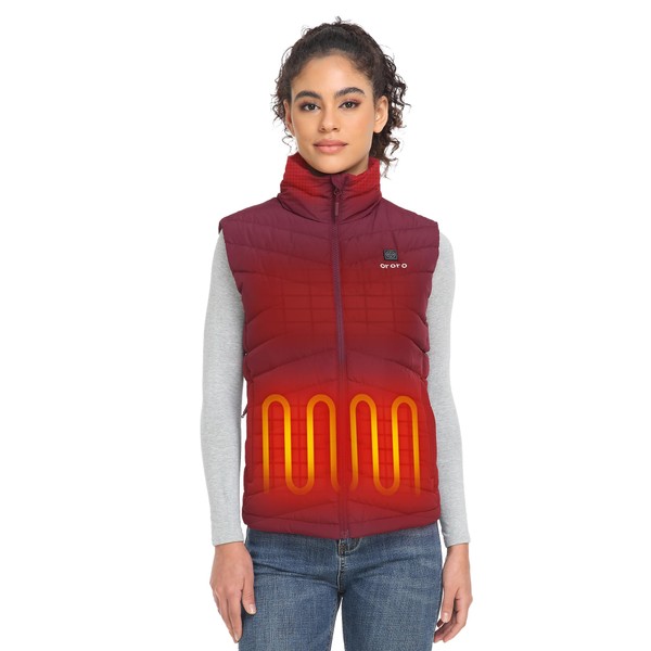 ORORO Women's Heated Down Vest with Battery, Lightweight Heating Vest