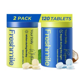 Freshmile Toothpaste Tablets kit – Natural Teeth Repair with Nano-Hydroxyapatite (NHA), Xylitol for Fresh Breath, Fluoride-Free, Protects Sensitive Teeth & Gums (120 Count) - Specification: 120 Tablets