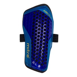 Mitre Aircell Football Shin Pads | Extremely Breathable | Impact Protection | Lightweight Shin Guard, Black/Cyan/Yellow, XS