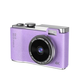 Bewinner 48MP Digital Camera, 1080P Autofocus Cameras for Photography 2.4 Inch HD Screen 16x Zoom Prevent Shaking Vlogging Camera for Travel (Purple)