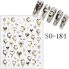 Gold and Silver Nail Art Sticker Decals Love Heart Moon