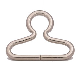 Amanaote Silvery 1.5"X0.4" Inner Oval Dimension with 0.45" Circular Hole Dia Triangle Ring Buckle for Strap Pack of 6