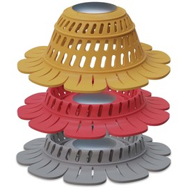 Shower Drain Hair Catcher, Soft Silicone Drain Protector & Shower Drain Cover for Pop-Up and Regular Drains of Shower Room, Bathroom, Bathtub, Sink (Yellow/Red/Gray)