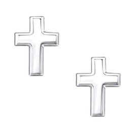 Laimons – Stud Earrings – 925 Sterling Silver – Women – Crosses – Matte