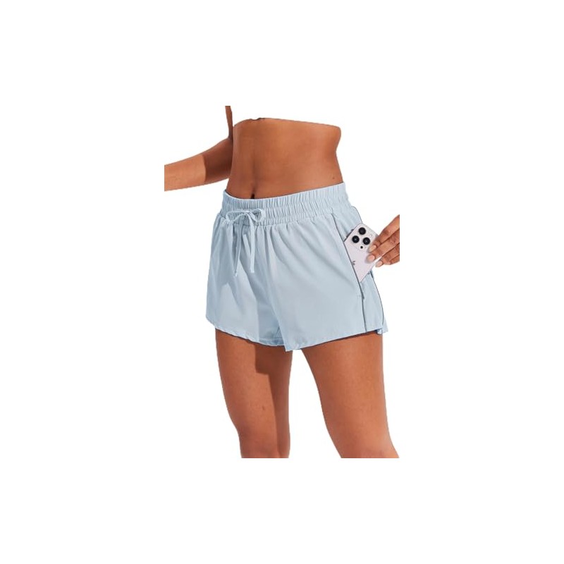 PINSPARK - Pantalones cortos para correr para mujer, de secado