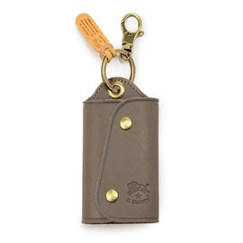 IL BISONTE Key Case, Leather, Genuine Leather, Cowhide Leather, Women's, Men's, Unisex, gray