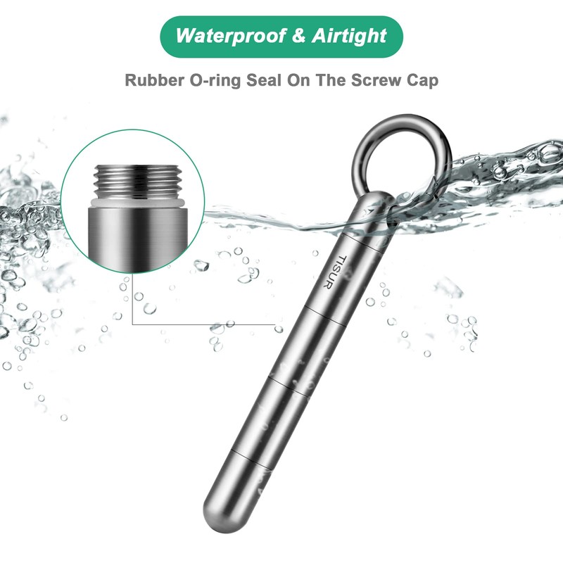 Large Keychain Pill Holder.TISUR Titanium Pill Case Waterproof Pill Fob