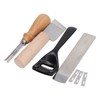 Metal Leather Skiver Set Easy Cutting Incisive Curved Handle Safety