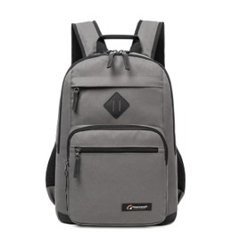 TRAILKICKER Classic Carry-on Travel Backpack, Laptop Backpack with Padded 17 inch Laptop Sleeve, Multi Pocket College Backpack, Casual Daypack Backpacks - Grey