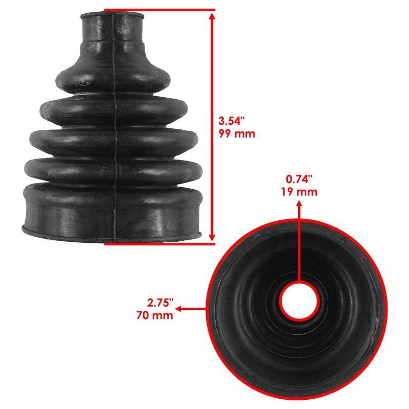 Caltric 2 Front Axle Inner Outer CV Boot Kit for