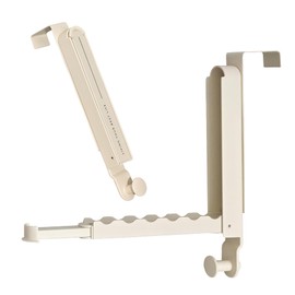JOOM Over The Door Hook Drying Rack, Foldable and Pull Out Over The Door Hook Drying Rack, Metal Over The Door Hook Drying Rack. Bathroom Rear Hook Drying Rack, 1 Piece, Off White