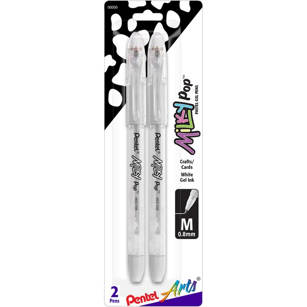 Pentel Arts Milky Pop Pastel Gel Pen, 0.8mm Medium Line,