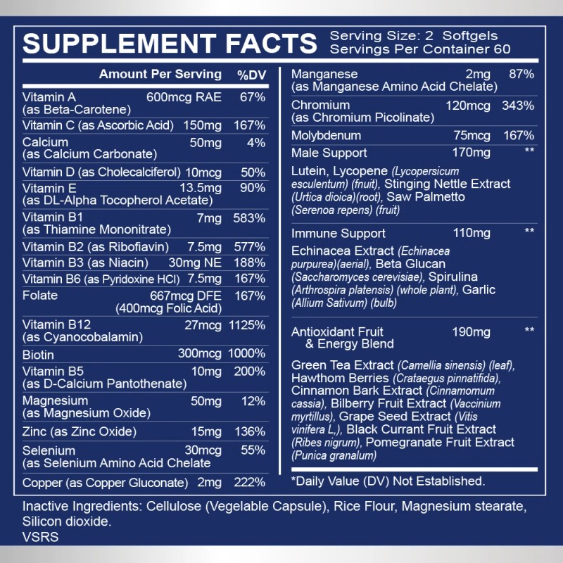 Multivitamin for Men - Mens Multivitamins for Daily Nutritional Support