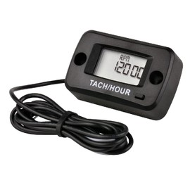 HonorMeet Digital Tach/Hour Meter Gauge with Maintenance Reminder,Real-time RPM & Max RPM Display,Water Resistance Design for Lawn Mower Generator Motorbike Marine.