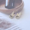 Cybche Boho Rhinestone Rabbit Stud Earrings Pearl Rabbit Earrings Crystal