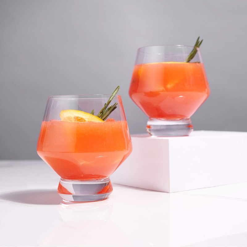 Viski 6448 Raye: Footed Punch Cups, Glass (Lead-Free Crystal), 8