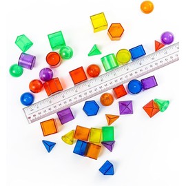 60 PCS 3D Shapes - Children's Geometric Solids, Light Table Teaching Aids, Light Table Translucent Toys