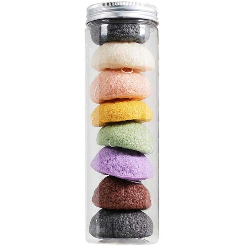 8Pcs Konjac Sponge Set Konjac Wash Face Flutter Natural Facial