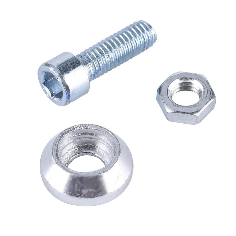 12 Pcs 6mm Thread Silver Tone Aluminum Alloy Motorcycle License