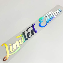 Limited Edition Sticker Hologram Car Sticker Tuning Sticker Rainbow Colours Sticker Oilslick (White, 30 cm)
