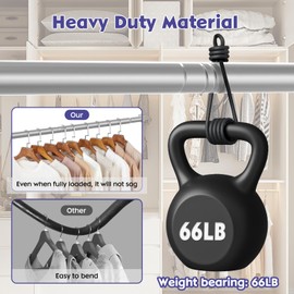 Silver Closet Rod,18 to 28 Inches Adjustable Closet Rods for Hanging Clothes 1.3 Inch Diameter Heavy Duty Metal Closet Hanging Rod Closet Bar for Wardrobes,Closet, Bathroom, Windows