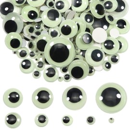 TOAOB 500pcs Glow in The Dark Wiggle Googly Eyes Self Adhesive Luminous Googly Eyes Assorted Sizes Plastic Sticker Eyes for DIY Crafts Scrapbooking Decoration