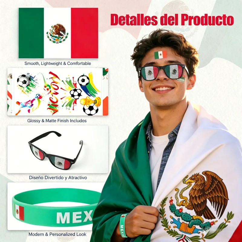 Copa Del Mundo:kit De Porros Para Fútbol:bandera,muñequera