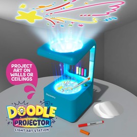 Discovery Kids Discovery? Doodle Projector Light Art Station C Includes 6 Dry-Erase Markers, 10 Reusable Drawing Discs, Project Drawings on Walls & Ceilings| Arts & Crafts Kit for Kids| Tracing Pad Coloring Toy Gift