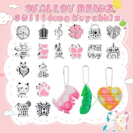 Charm Bracelet Kit, Gifts for 5 6 7 8 9 10 11 Year Old Girls Friendship Bracelet DIY Girls Gifts 6 7 8 9 10 11 12 Years Bracelets Make Yourself Unicorn Birthday Gift