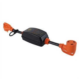 labwork RV Surge Protector 30 Amp 2100J for RV with Voltage Protection RV Circuit Analyzer with Integrated Smart 30 Amp Surge Voltage Protection with Grip Handles Orange